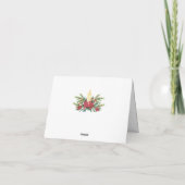 Cartes Pour Fêtes Annuelles Noces de mariage à Noël avec des Poinsettias (Dos)