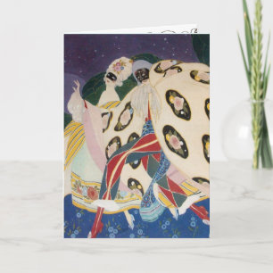 Cartes Pour Fêtes Annuelles NOCTURNE AVEC MASKS Art Déco Saint-Valentin