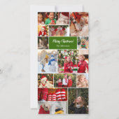 Cartes Pour Fêtes Annuelles Noël 14 Photo Collage Vert E-mail numérique (Devant)