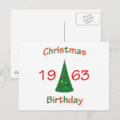 Cartes Pour Fêtes Annuelles Noël 1963 Anniversaire (Devant / Derrière)