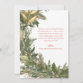 Cartes Pour Fêtes Annuelles Noël 1 Photo Aquarelle Botanique Élégant (Dos)