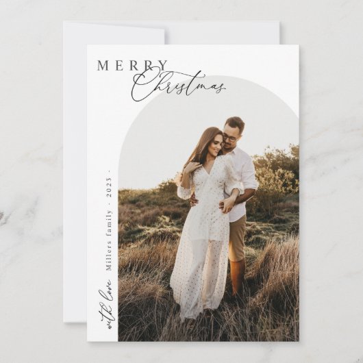 Cartes Pour Fêtes Annuelles Noël 1 photo Arche aquarelle botanique Fête (Devant)