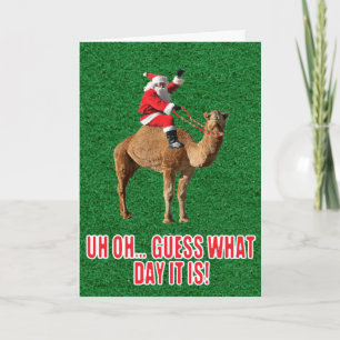 Cartes Pour Fêtes Annuelles Noël 2013 Camel Hump Day et Père Noël Card