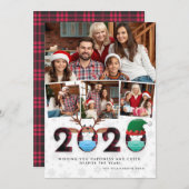 Cartes Pour Fêtes Annuelles Noël 2020 Funny Festive Masques & Plaid 4 Photo (Devant / Derrière)