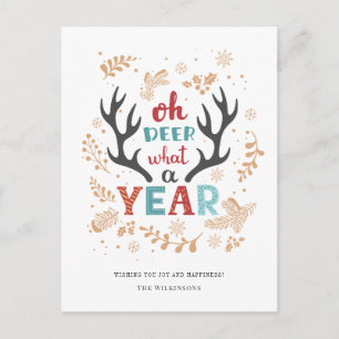 Cartes Pour Fêtes Annuelles Noël 2021 Oh Cerf Quelle Année Année de vaccin