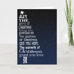 Cartes Pour Fêtes Annuelles Noël 2025 Arbre et Lune