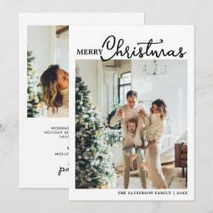 Cartes Pour Fêtes Annuelles Noël 2 Photo Script de calligraphie tendance