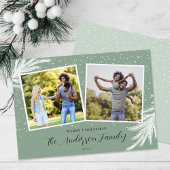 Cartes Pour Fêtes Annuelles Noël 2 Photos Script Neige Vert