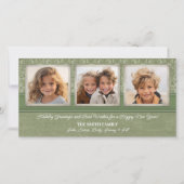 Cartes Pour Fêtes Annuelles Noël - 3 photos VERTICALES shabby chic (Devant)