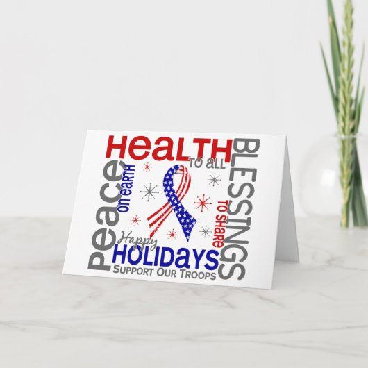 Cartes Pour Fêtes Annuelles Noël 4 Appuyer nos troupes (Devant)