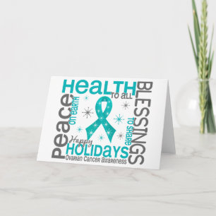 Cartes Pour Fêtes Annuelles Noël 4 flocons de neige de Cancer ovarien
