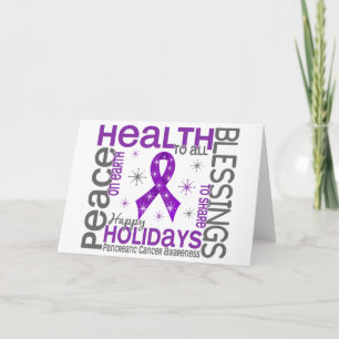 Cartes Pour Fêtes Annuelles Noël 4 flocons de neige de Cancer pancréatique