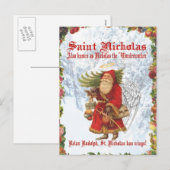 Cartes Pour Fêtes Annuelles Noël 4 Saint Nicolas (Devant / Derrière)
