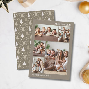Cartes Pour Fêtes Annuelles Noël 5 Photo Collage famille Taupe