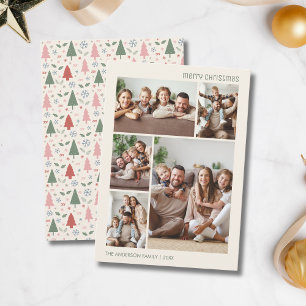 Cartes Pour Fêtes Annuelles Noël 5 Photos de famille Collage