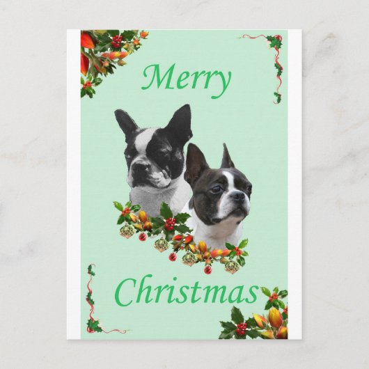 Cartes Pour Fêtes Annuelles Noël à Boston (Devant)