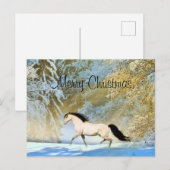 Cartes Pour Fêtes Annuelles Noël à cheval Buckskin (Devant / Derrière)