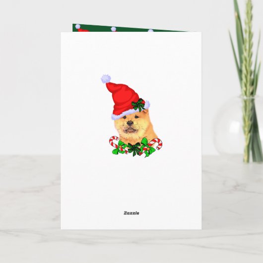 Cartes Pour Fêtes Annuelles Noël à Chow Chow (Dos)