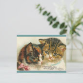 Cartes Pour Fêtes Annuelles Noël à deux Kitties (Debout devant)