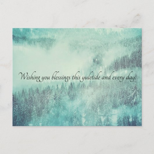 Cartes Pour Fêtes Annuelles Noël À feuillage persistant Forêt Solstice d'hiver (Devant)