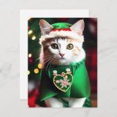 Cartes Pour Fêtes Annuelles Noël à Kitten (Devant / Derrière)