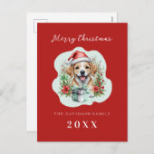 Cartes Pour Fêtes Annuelles Noël à la chienne (Devant / Derrière)