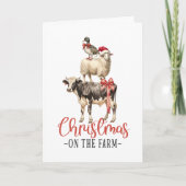 Cartes Pour Fêtes Annuelles Noël à la ferme Barnyard animal (Devant)