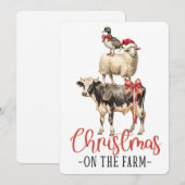 Cartes Pour Fêtes Annuelles Noël À La Ferme, Ferme Noël (Devant / Derrière)