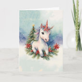 Cartes Pour Fêtes Annuelles Noël à la licorne (Devant)