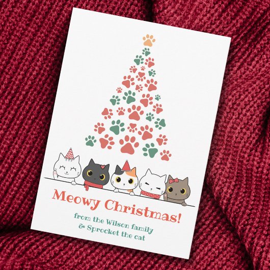 Cartes Pour Fêtes Annuelles Noël à la Meowy Cat