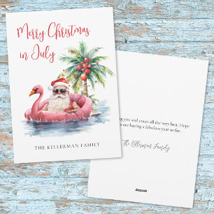 Cartes Pour Fêtes Annuelles Noël à la plage en juillet