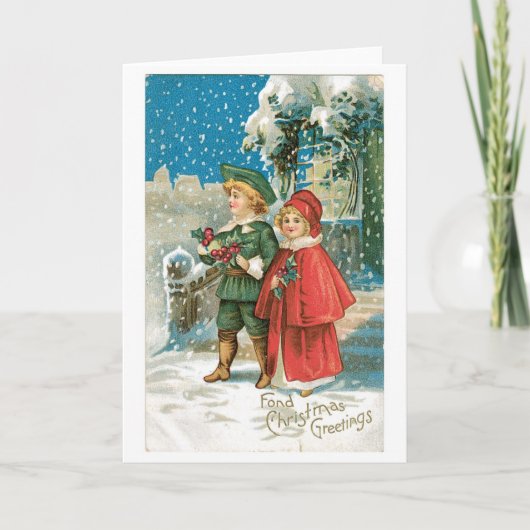 Cartes Pour Fêtes Annuelles Noël à l'ancienne (Devant)