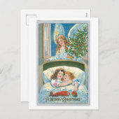 Cartes Pour Fêtes Annuelles Noël à l'ancienne, Ange (Devant / Derrière)