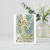 Cartes Pour Fêtes Annuelles Noël à l'ancienne, Ange (Debout devant)