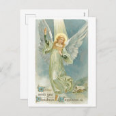 Cartes Pour Fêtes Annuelles Noël à l'ancienne, Ange (Devant / Derrière)