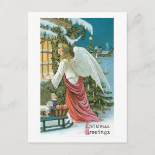 Cartes Pour Fêtes Annuelles Noël à l'ancienne, Ange