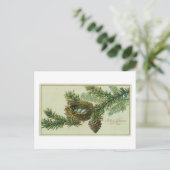 Cartes Pour Fêtes Annuelles Noël à l'ancienne, bois de pin (Debout devant)