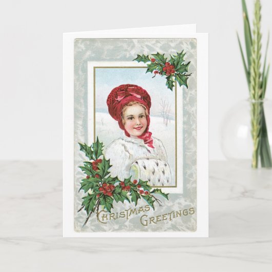 Cartes Pour Fêtes Annuelles Noël à l'ancienne, Dame (Devant)