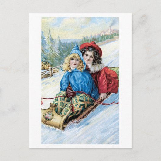 Cartes Pour Fêtes Annuelles Noël à l'ancienne, Dormir (Devant)