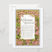 Cartes Pour Fêtes Annuelles Noël à l'ancienne, Fleur (Devant / Derrière)