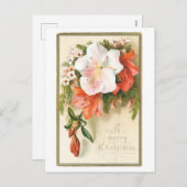 Cartes Pour Fêtes Annuelles Noël à l'ancienne, Fleur (Devant / Derrière)