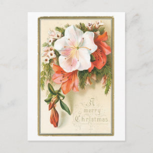 Cartes Pour Fêtes Annuelles Noël à l'ancienne, Fleur