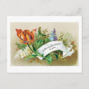 Cartes Pour Fêtes Annuelles Noël à l'ancienne, Fleur