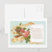 Cartes Pour Fêtes Annuelles Noël à l'ancienne, Fleur (Devant / Derrière)