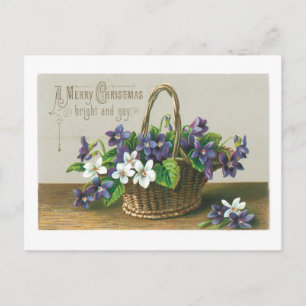 Cartes Pour Fêtes Annuelles Noël à l'ancienne, Fleur
