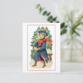 Cartes Pour Fêtes Annuelles Noël à l'ancienne, garçon (Debout devant)