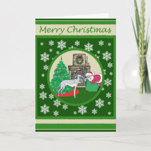 Cartes Pour Fêtes Annuelles Noël à l'ancienne Greyhound