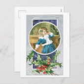 Cartes Pour Fêtes Annuelles Noël à l'ancienne, Holly (Devant / Derrière)
