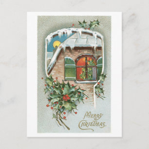 Cartes Pour Fêtes Annuelles Noël à l'ancienne, Holly