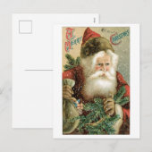 Cartes Pour Fêtes Annuelles Noël à l'ancienne, Père Noël (Devant / Derrière)